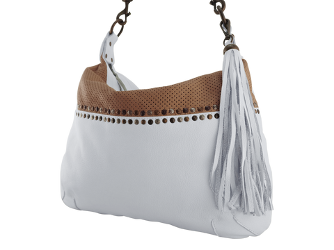 Eva Two Tone Crossbody | White/Camel