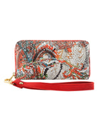 Bella Printed Wallet | Paisley/Red-Handbag & Wallet Accessories-CadelleLeather