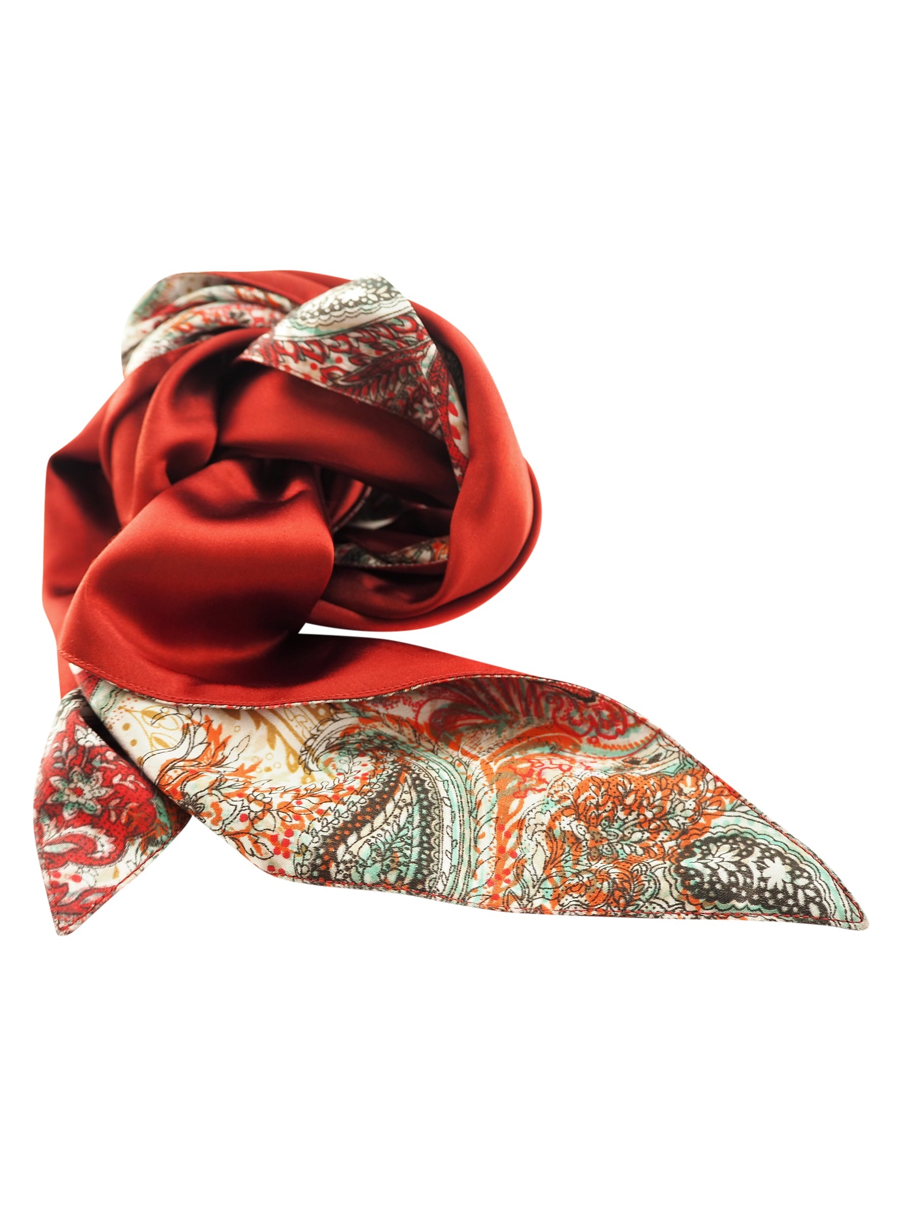 Double Sided Paisley Scarf | Red-CadelleLeather