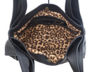 Cadelle Peta black leather handbag with structured tote silhouette inside view 