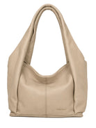 Cadelle Peta cream leather shoulder bag with double handles
