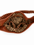 Inside of Lana chocolate leather hobo