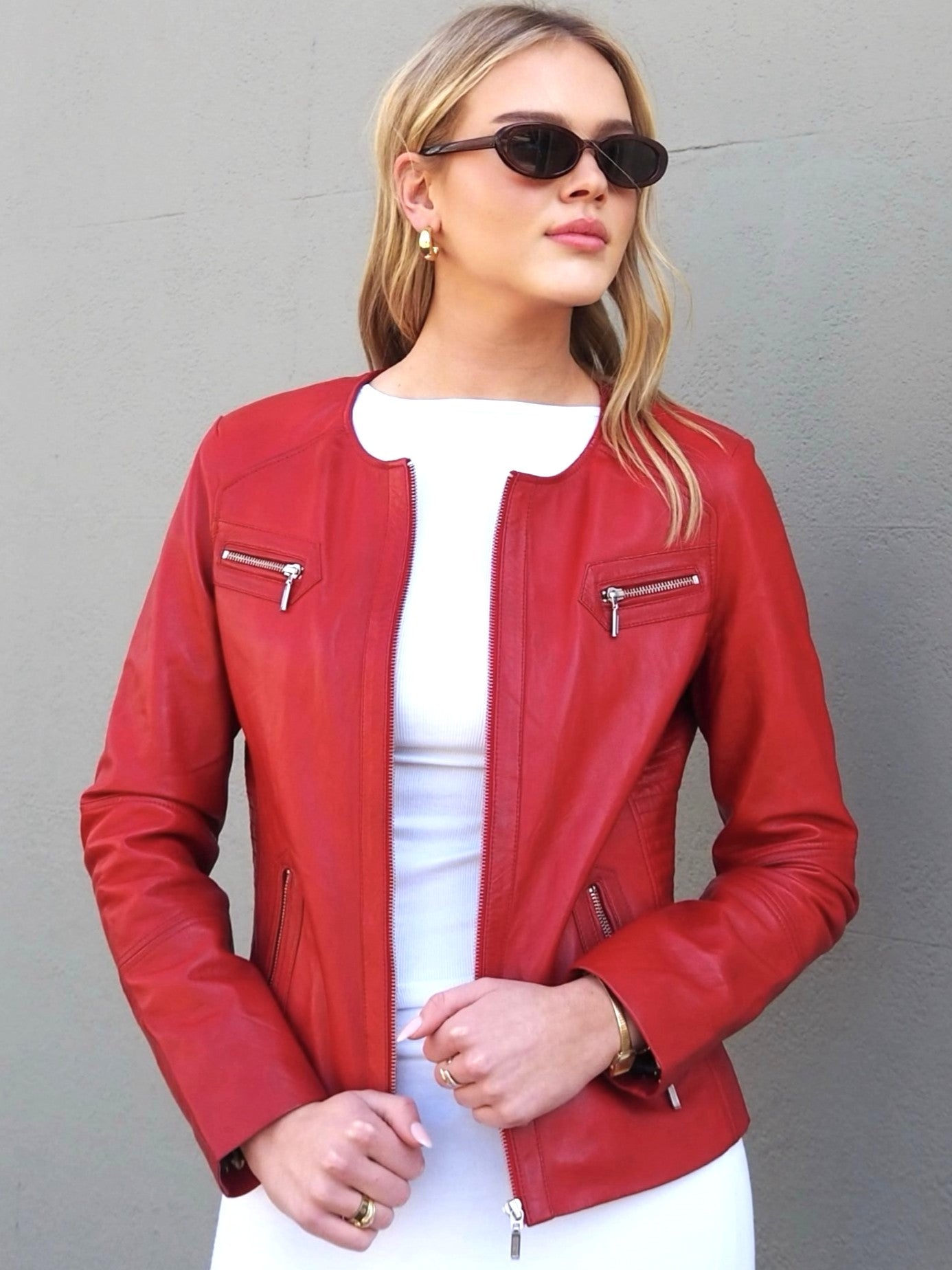New York Jacket | Red – CadelleLeather