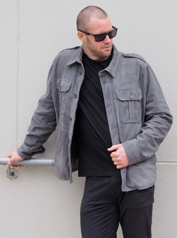Jason Men’s Suede Jacket | Grey