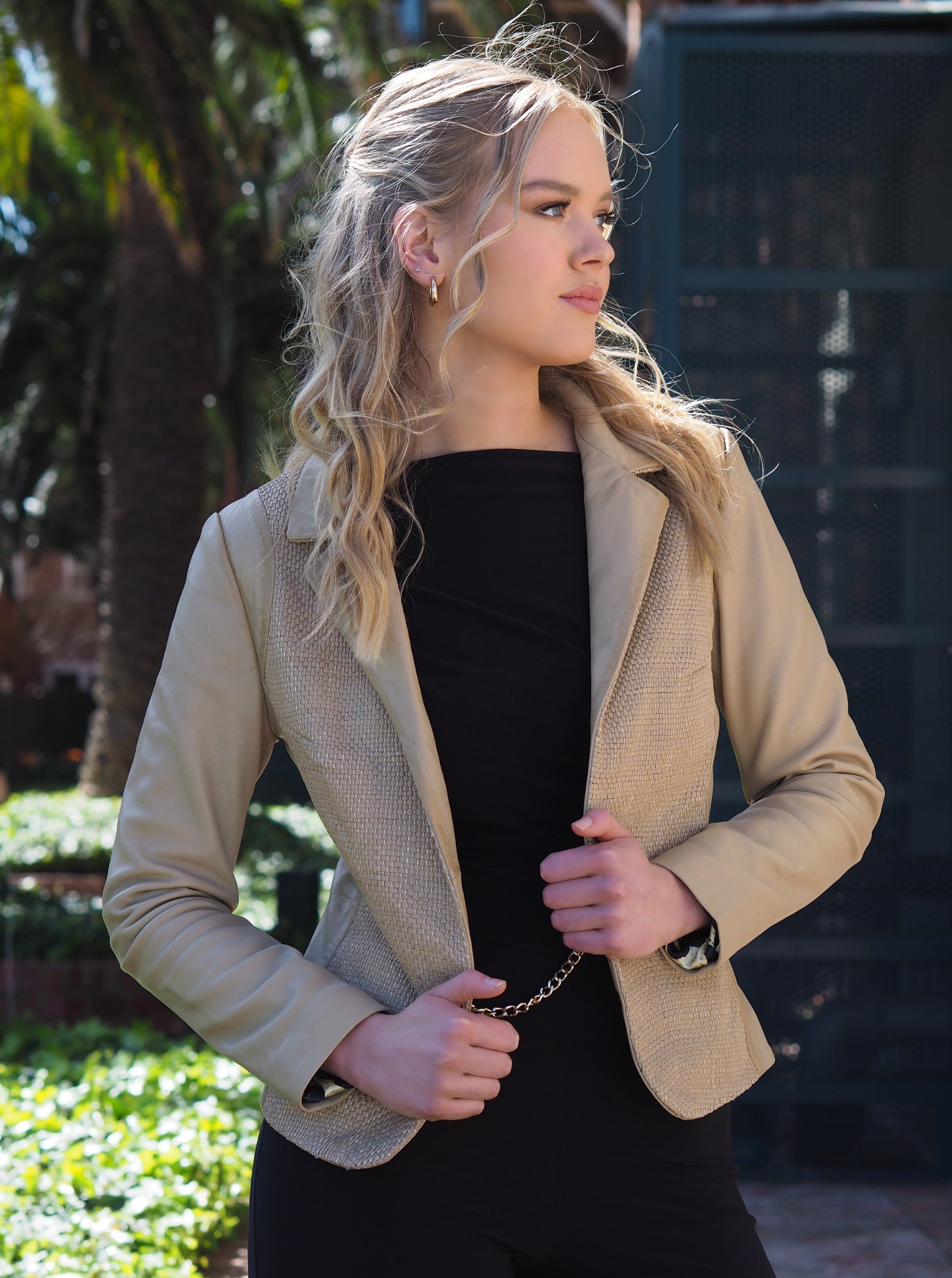 Chrissie Blazer | Honey-Jackets-CadelleLeather
