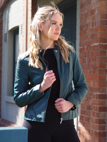 Mackenzie Collared Jacket | Teal Green