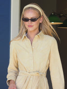 Cadelle Butter suede plait headband with front braid detail