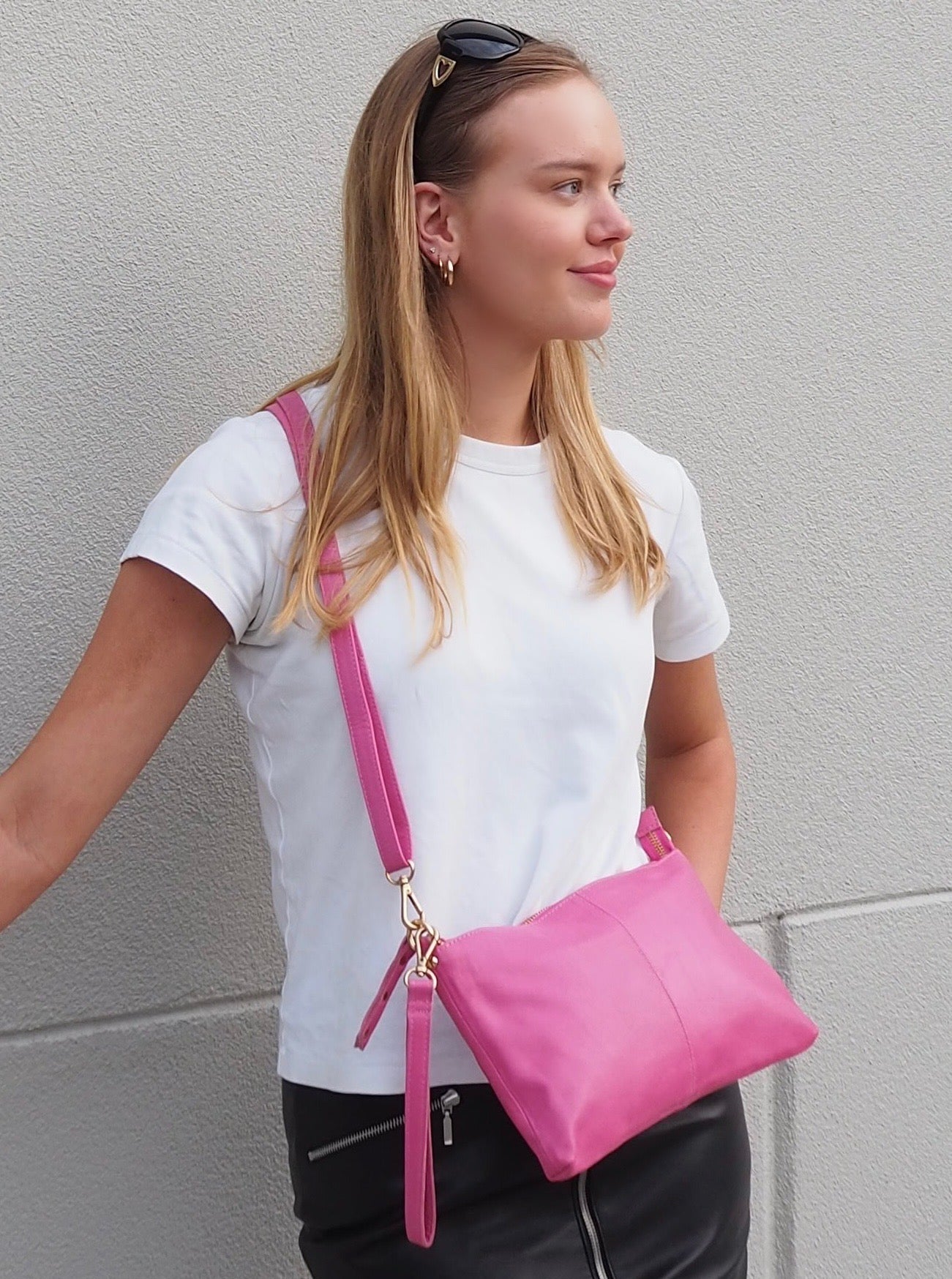Willow Crossbody | Fuchsia-CadelleLeather
