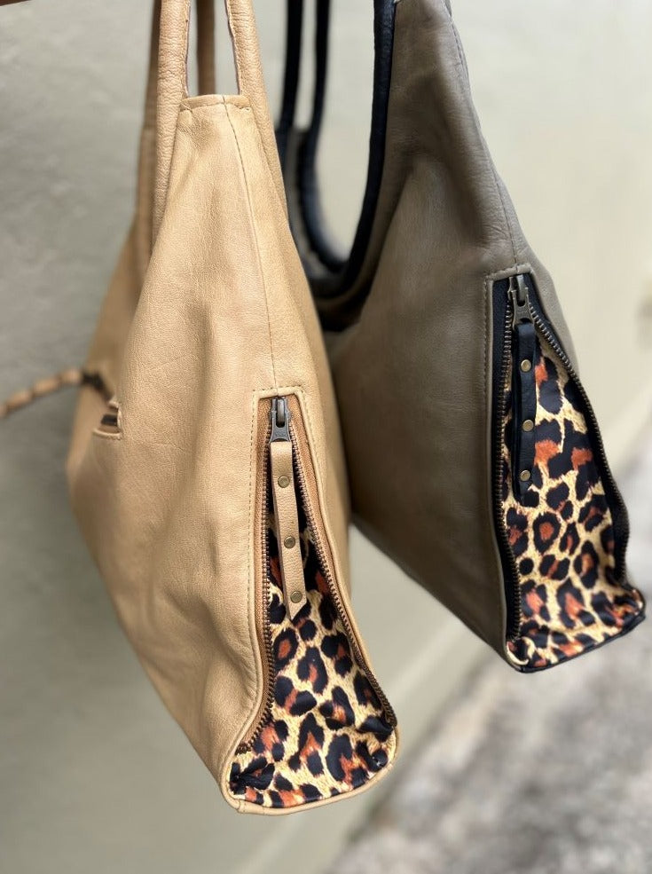 Cynthia Hobo | Camel/Leopard-CadelleLeather