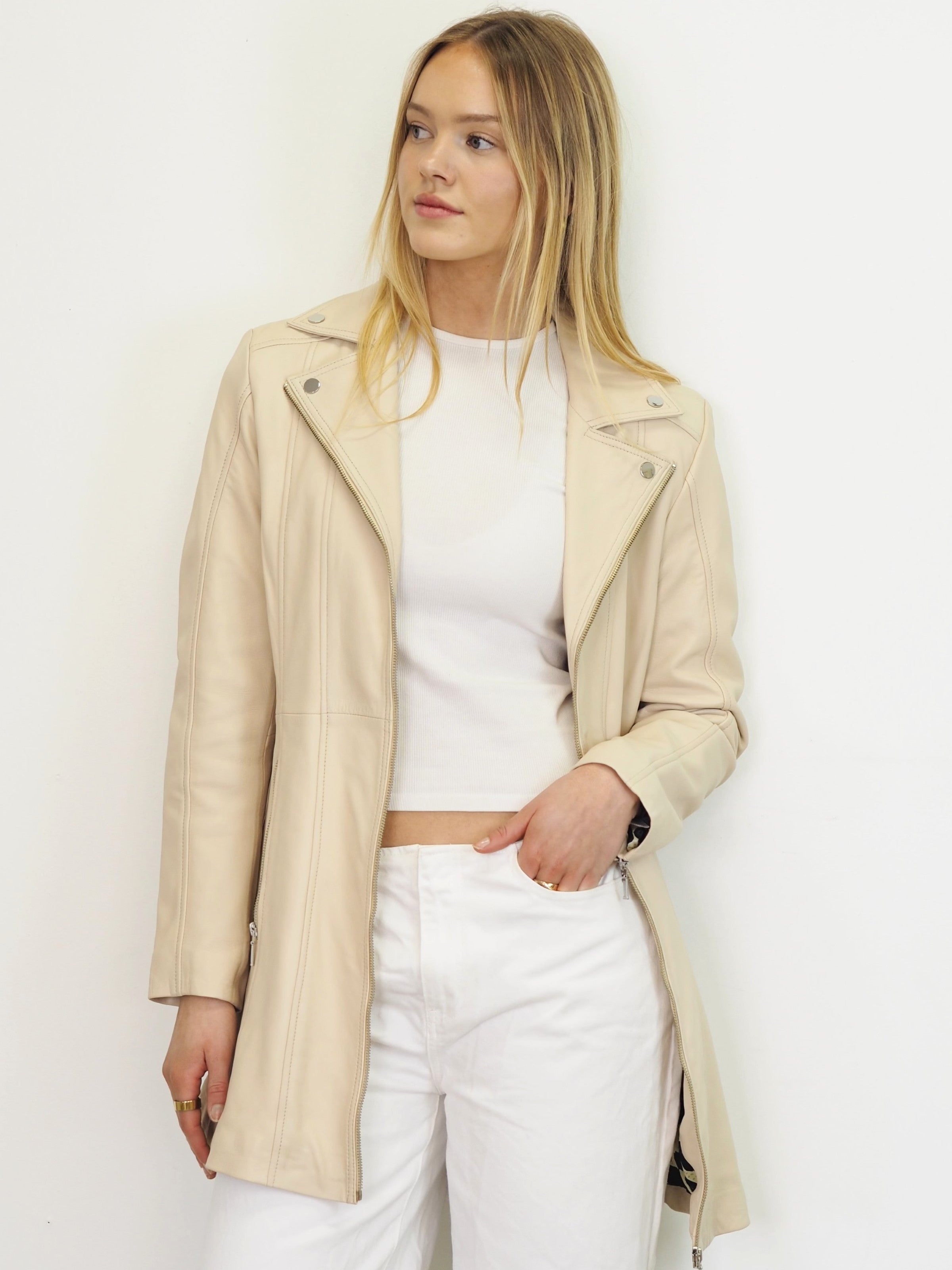 Matilda Mid Length Jacket | Black – CadelleLeather