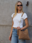 Cadelle MONK Ginger Tan suede slouch bag