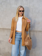Cadelle MONK Ginger Tan suede slouch bag