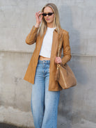 Cadelle MONK Ginger Tan suede slouch bag
