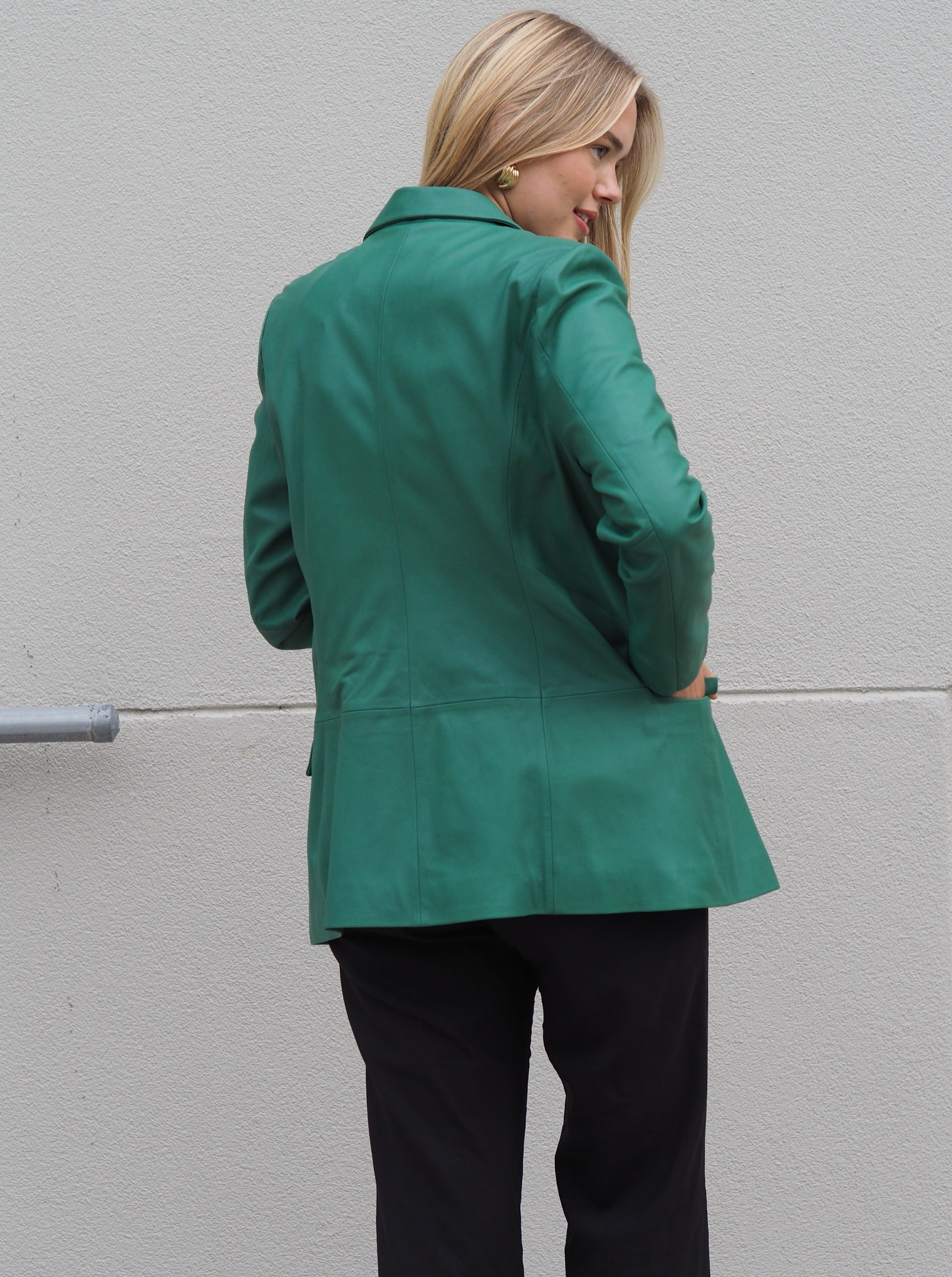 Bianca Blazer | Pine Green – CadelleLeather
