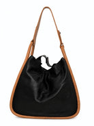 Cadelle Carla two-toned black and white leather handbag front view