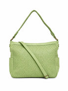 Cadelle Frankie Moss Green shopper with woven front and plait handle