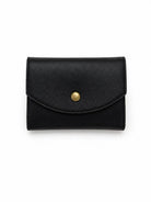 Cadelle Nova Black and Red leather wallet with stud closure front view