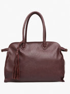 Cadelle pebble leather  handbag with dual top handles, a detachable tassel and side buckle detail