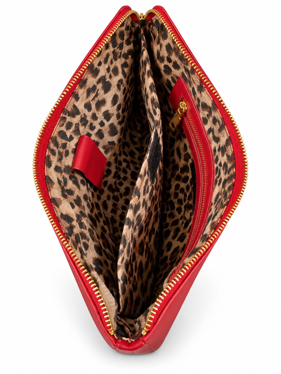 Cadelle Jade red leather tablet case inside