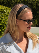Cadelle quilted leather headband in black leather