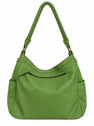 Cadelle Frankie moss green leather shopper back view