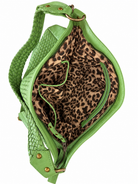 Cadelle Frankie moss green leather shopper, internal view