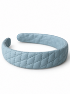 Cadell quilted leather headband in pale blue