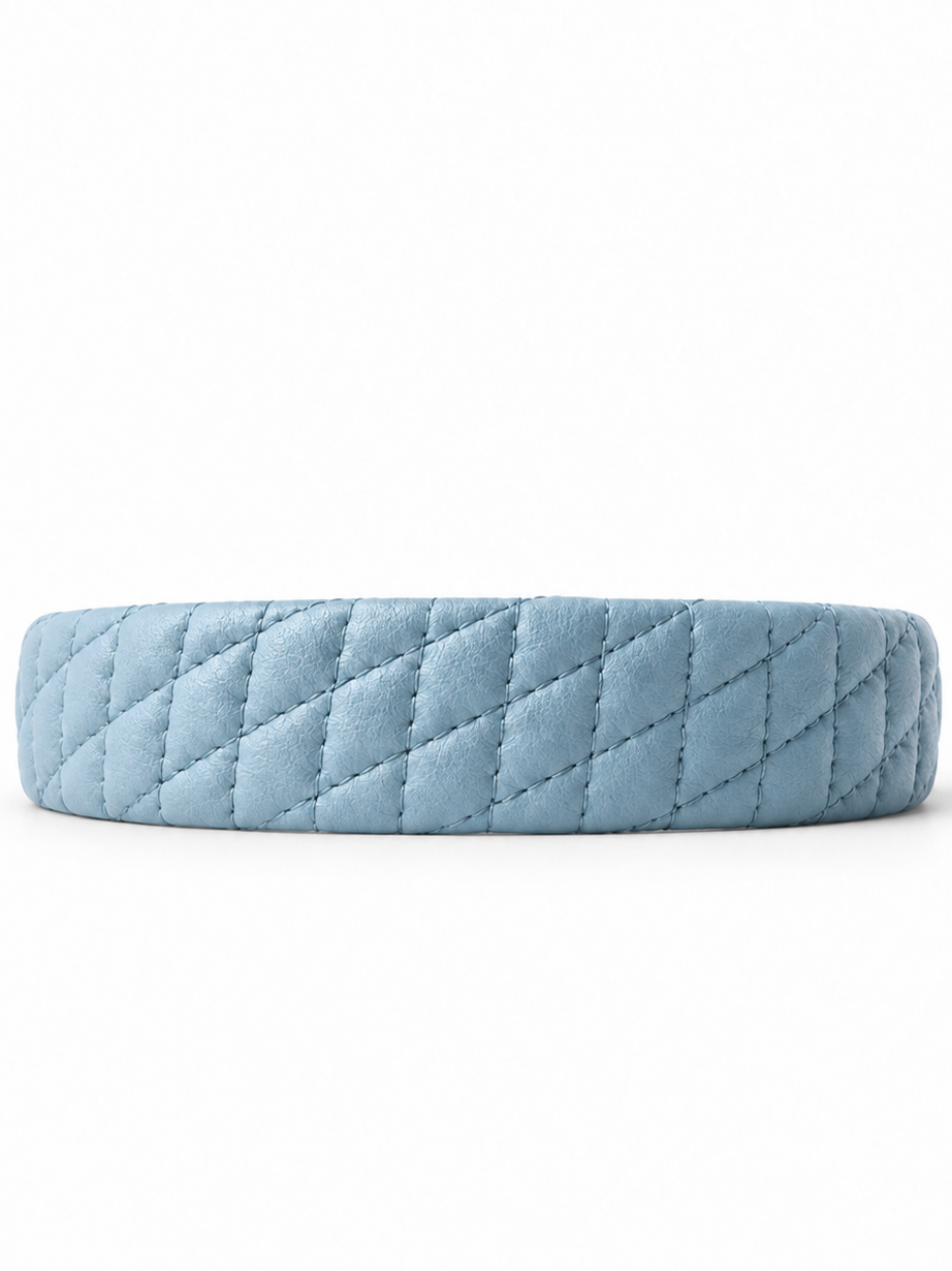 Cadelle quilted leather headband pale blue