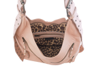 Cadelle Bailey misty rose leather hobo bag with zip pockets and eyelets inside view