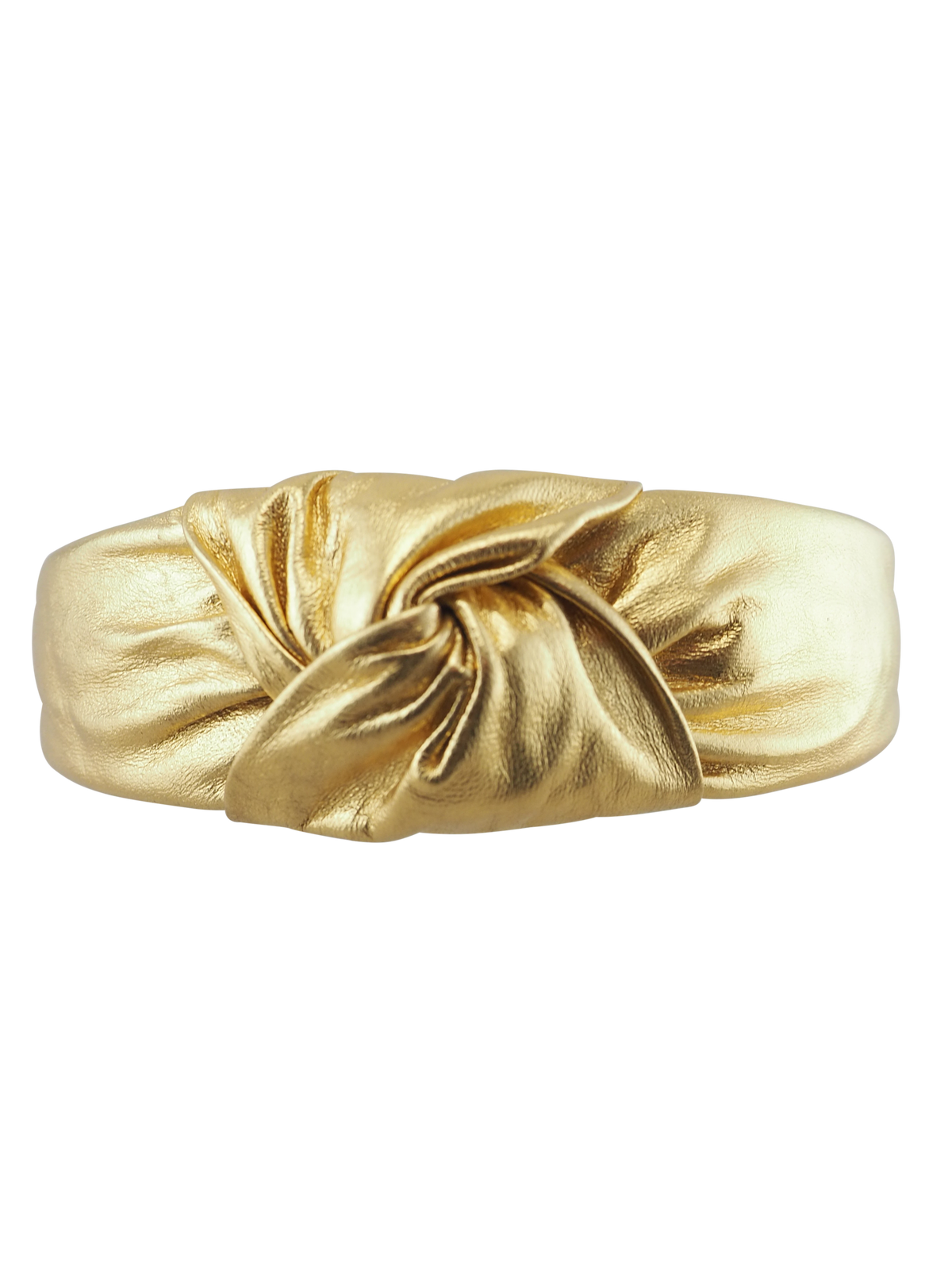 Cadelle Alice gold metallic leather knot top headband 