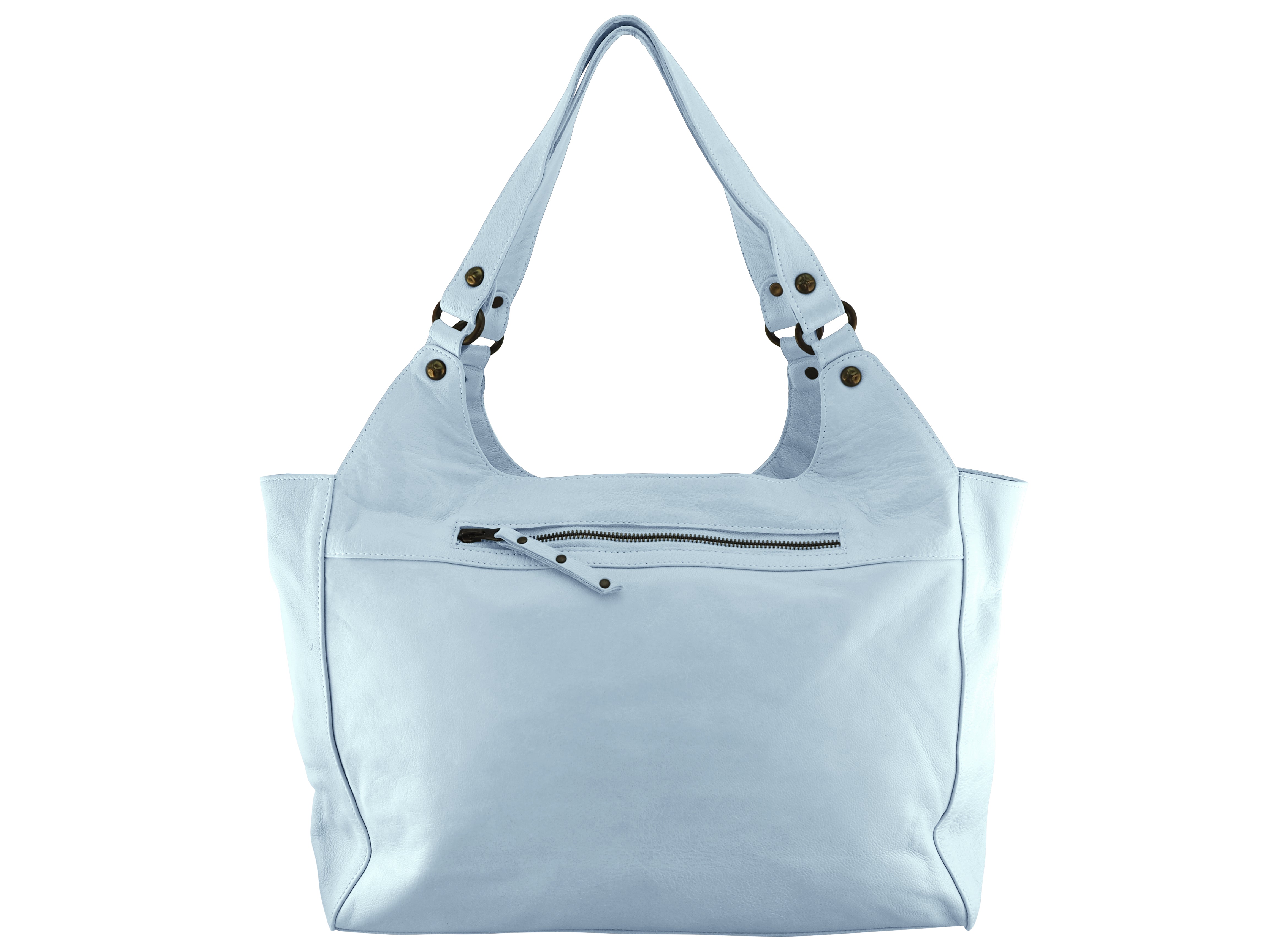 Isla Tote | Pale Blue-Handbags-CadelleLeather