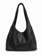 Scarlett black slouchy leather shoulder bag with a single strap