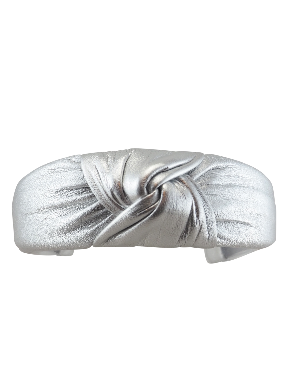 Cadelle Alice silver metallic leather knot top headband