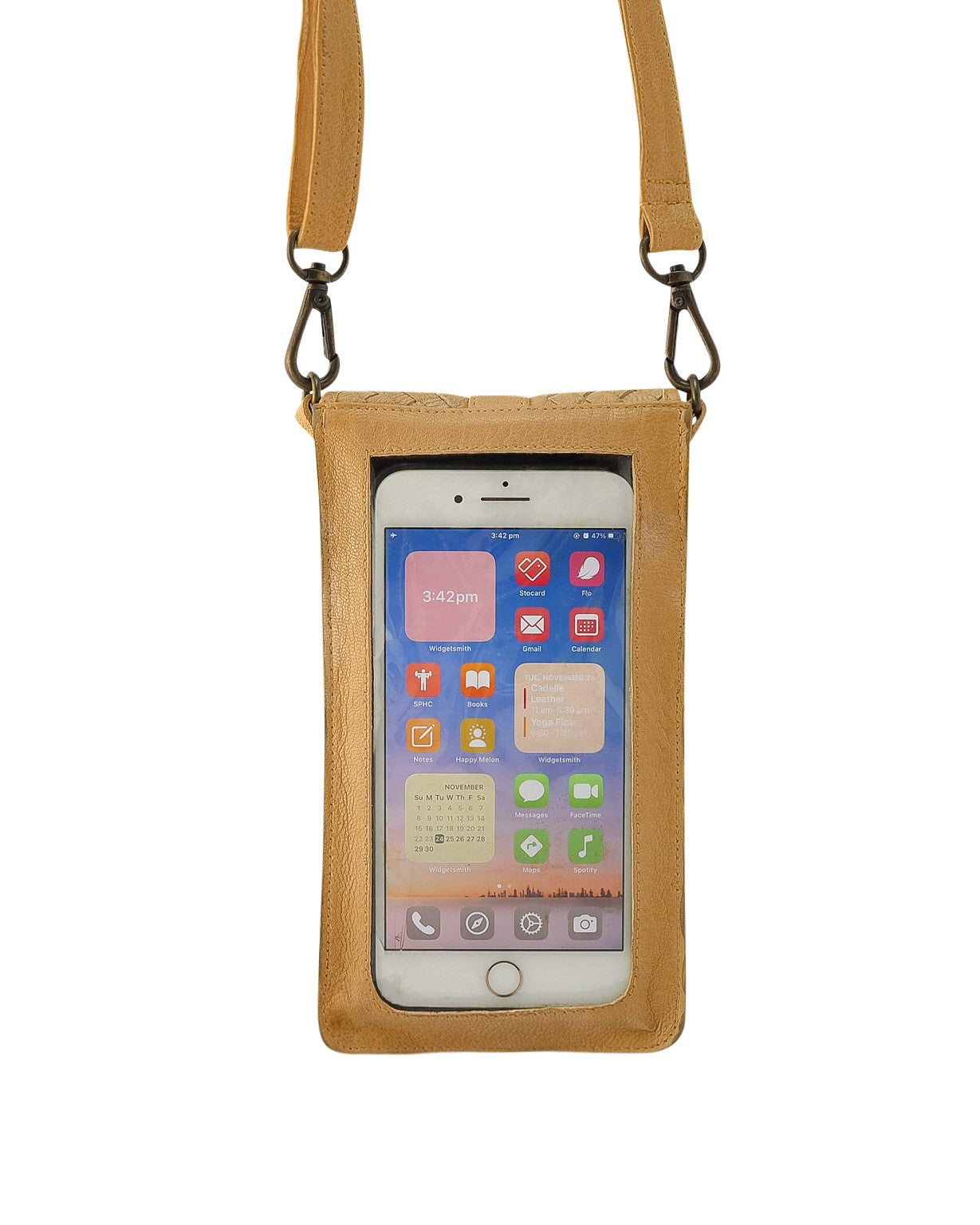 Ada Phone Bag | Camel-Handbags-CadelleLeather