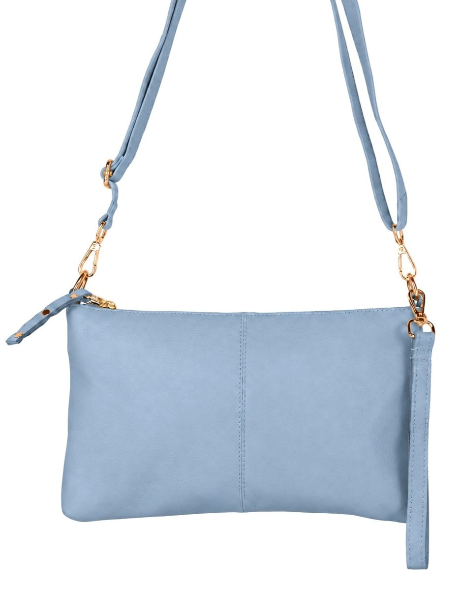 Cadelle willow pale blue leather crossbody