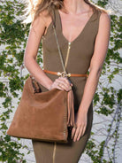 Leather Bag MONK Ginger Suede/Tan Picture 2 Regular from Cadelle Leather