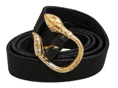 Cairo Leather Belt | Black/White Snake-CadelleLeather