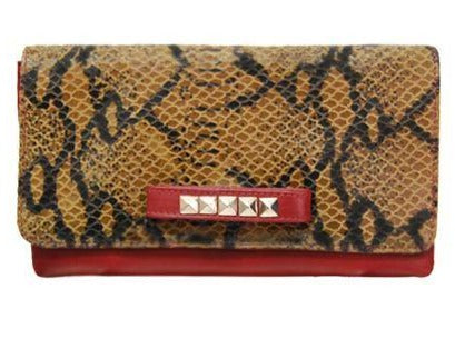 Leather Wallet Hand Slip Clutch Snake/Red Picture 1 regular from Cadelle Leather