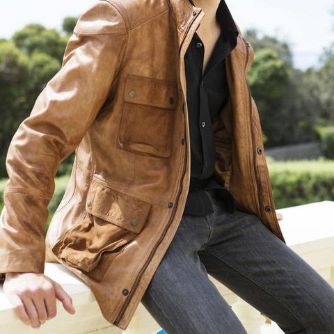 Men's Leather Jacket John Camel Picture 1 regular from Cadelle Leather