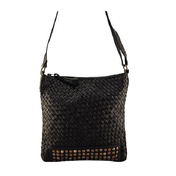 Leather Handbag Cleo Woven Crossbody Bag Black Picture 1 regular from Cadelle Leather