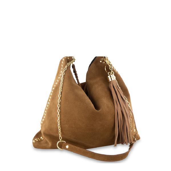 Leather Bag MONK Ginger Suede/Tan Picture 1 Regular from Cadelle Leather