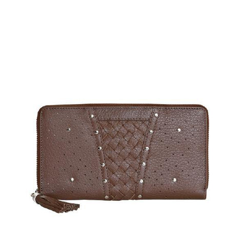 Leather Wallet Aviana Stud Weave Wallet Tobacco Picture 1 regular from Cadelle Leather