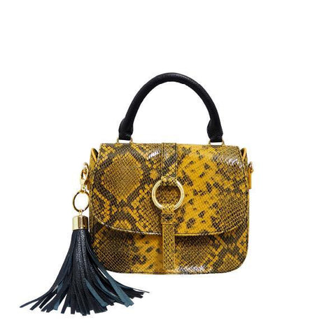 MONK Mini Jordan Bag | Orange Snake-CadelleLeather