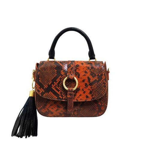 MONK Mini Jordan | Orange Snake - CadelleLeather