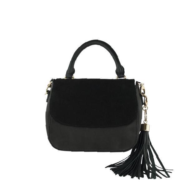 MONK Stella Suede Satchel Black