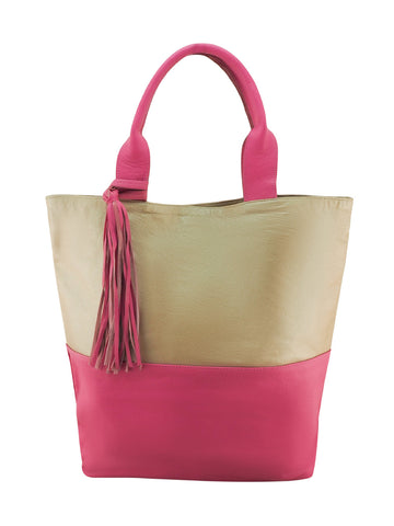 Positano Tote | Gold/Fuchsia-CadelleLeather