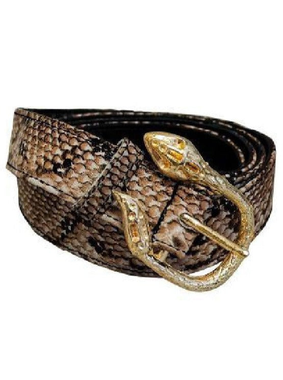 Cairo Leather Belt | Taupe Snake-CadelleLeather