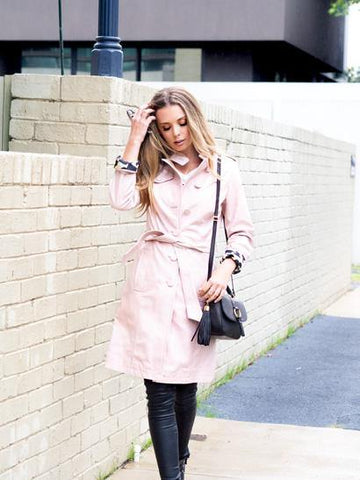 Leather Jacket Audrey Trench Coat Soft Pink Picture 3 regular from Cadelle Leather