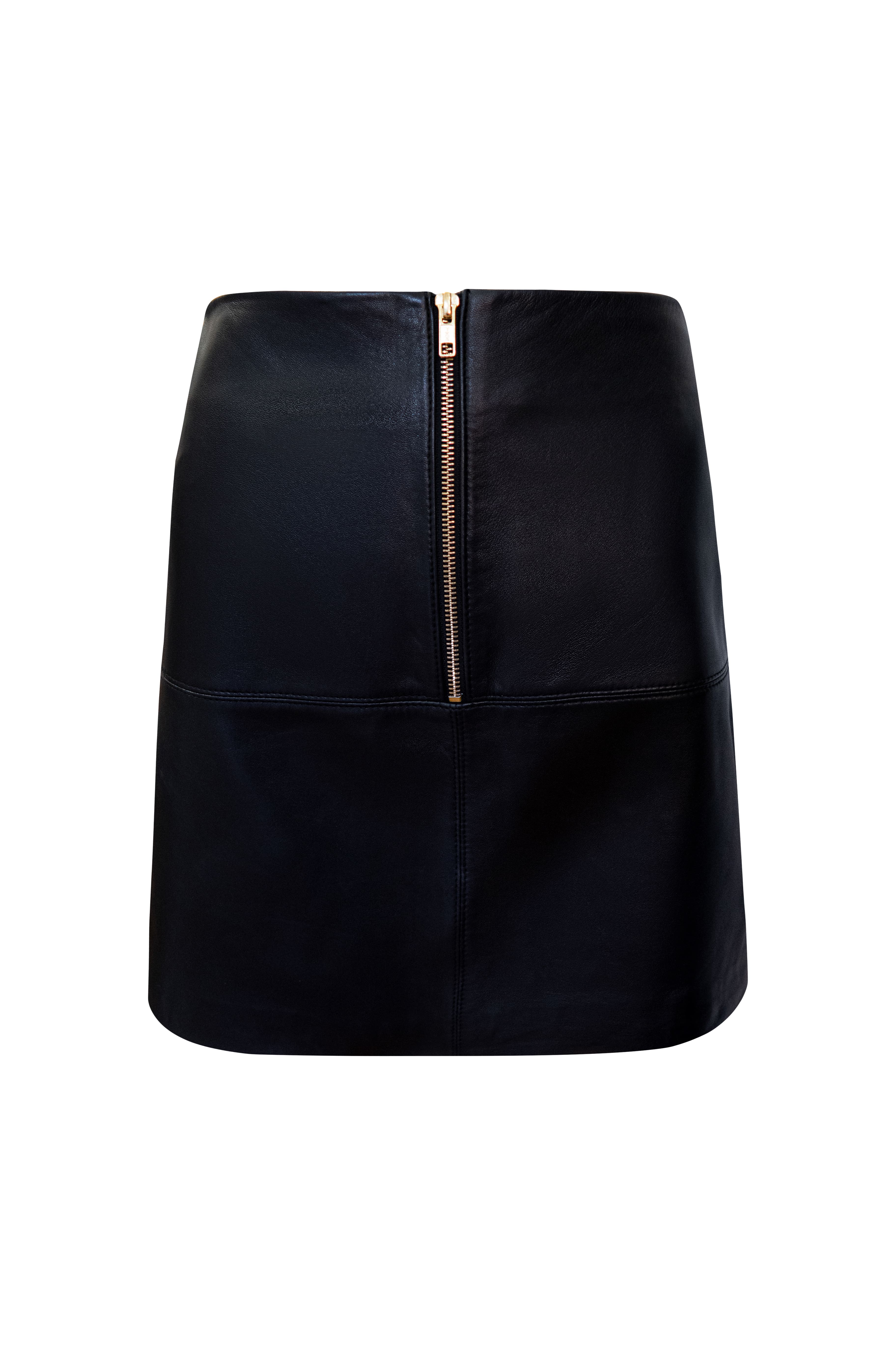 Becka A-line mini skirt | Black-CadelleLeather