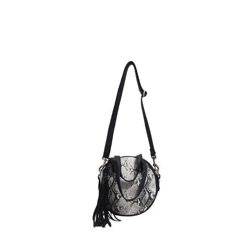Leather Handbag Bella Snake Print Leather Bag Grey/Black Picture 5 regular from Cadelle Leather